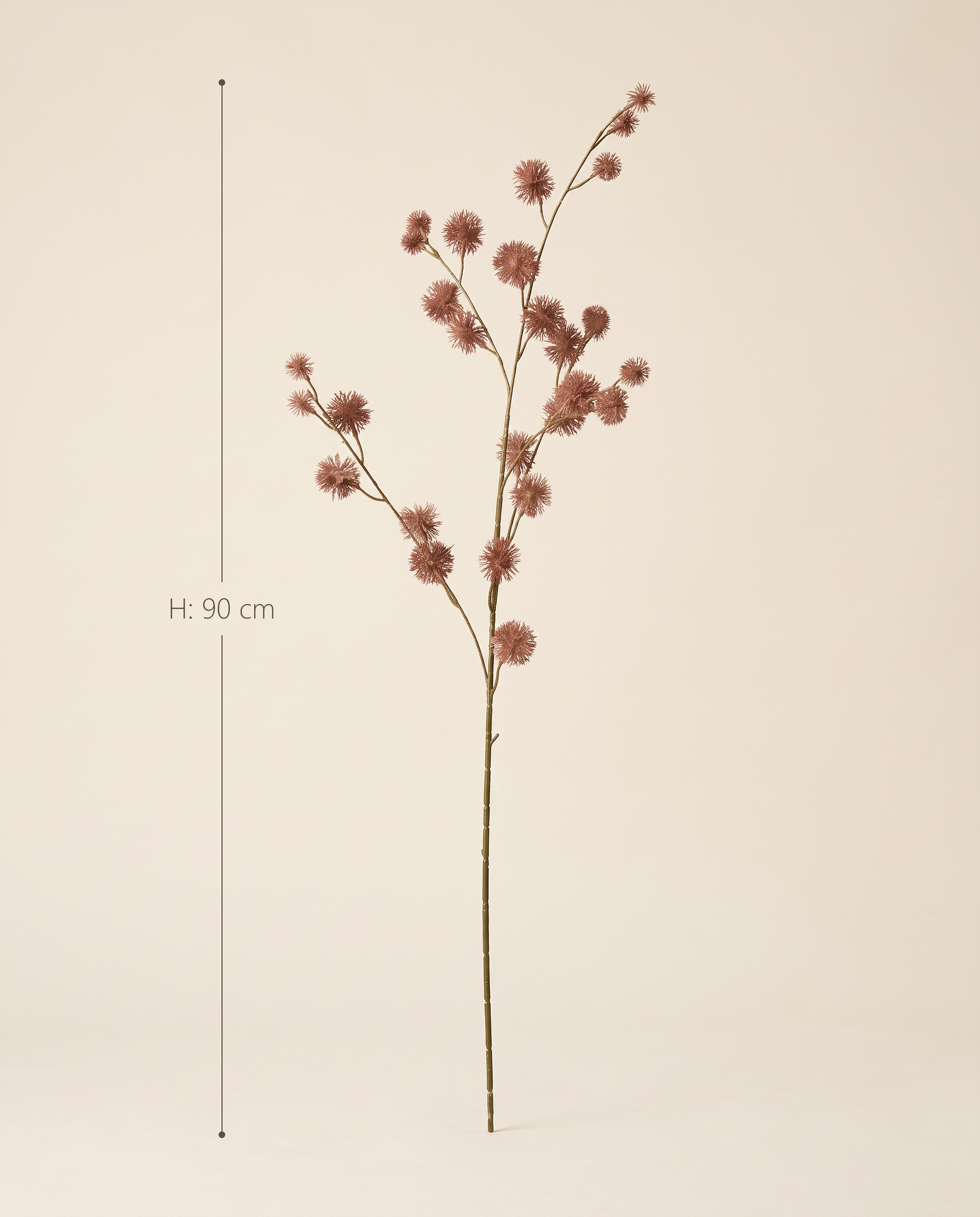 FLORM bogáncs ág sötétbarna dekorág méretei – 90 cm magas